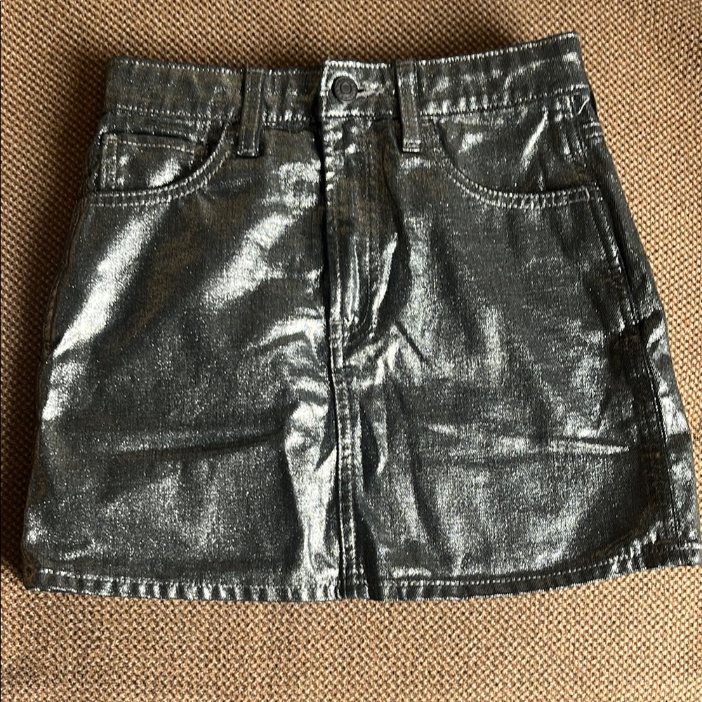 Gap Kids | Metallic Silver Mini Skirt, 10
